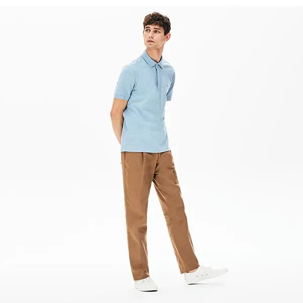 Áo Polo Lacoste Men's Paris Regular Fit Stretch Cotton Piqué PH5522-DRW Màu Xanh Blue
