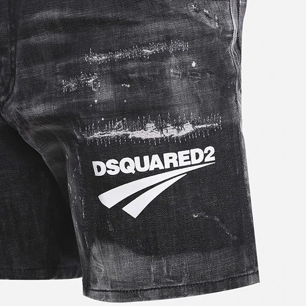 Quần Shorts Dsquared2 Stretch Cotton Shorts With Contrasting Logo Print In Black S74MU0675 Màu Đen - Thời trang - Vua Hàng Hiệu