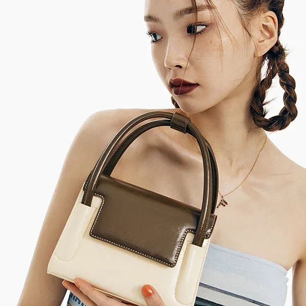 Túi Xách Tay Find Kapoor Marty Bag 18 Crinkled Ivory Brown Màu Nâu Vàng - Túi xách - Vua Hàng Hiệu