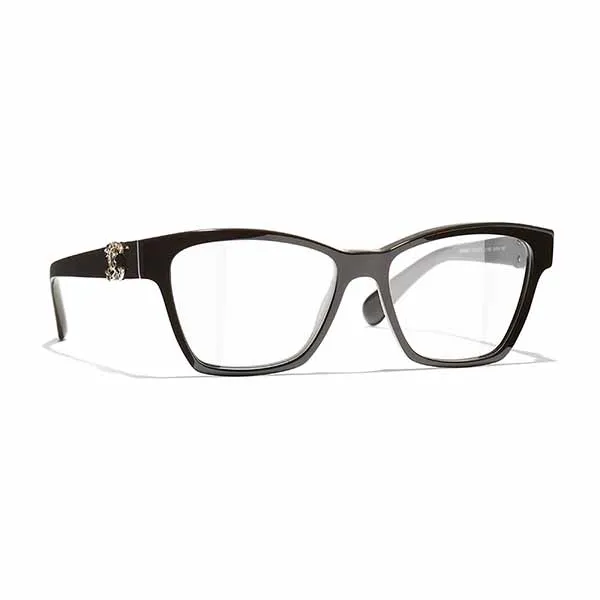 Kính Mắt Cận Nữ Chanel Square Eyeglasses 3420QB 1460 52 Màu Nâu - Kính mắt - Vua Hàng Hiệu