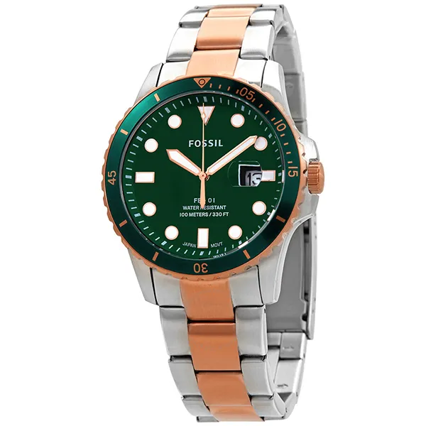 Đồng Hồ Nam Fossil FB-01 Quartz Green Dial Two-Tone Men's Watch FS5743 Màu Xanh Bạc - 2