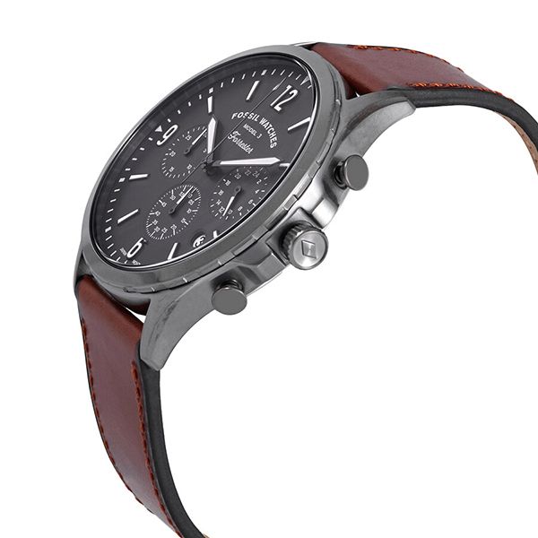 Đồng Hồ Nam Fossil Forrester Chronograph Grey Dial Men's Watch FS5815 Màu Nâu Đen - 3