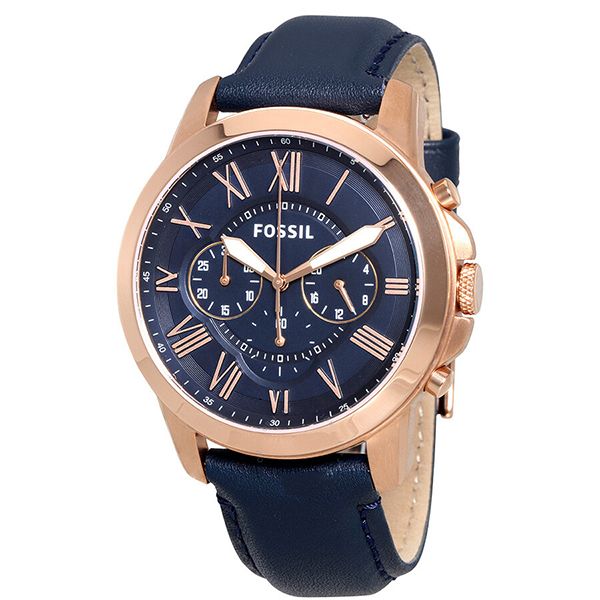 Đồng Hồ Nam Fossil Grant Multi-Function Navy Dial Navy Leather Men's Leather FS4835 Màu Xanh Navy - 1