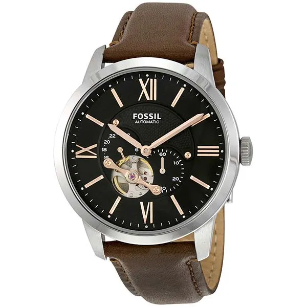 Đồng Hồ Fossil Townsman Mechanical Black Dial Brown Leather Men's Watch ME3061 Màu Đen Nâu - Đồng hồ - Vua Hàng Hiệu