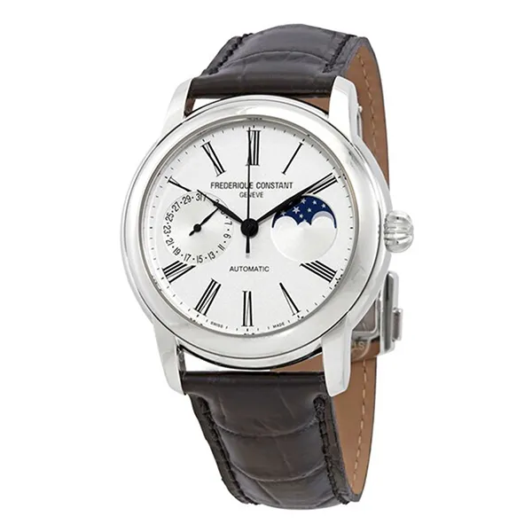 Đồng Hồ Nam Frederique Constant Classic Moonphase Automatic Silver Dial Watch FC-712MS4H6 Màu Nâu Mặt Bạc - Đồng hồ - Vua Hàng Hiệu