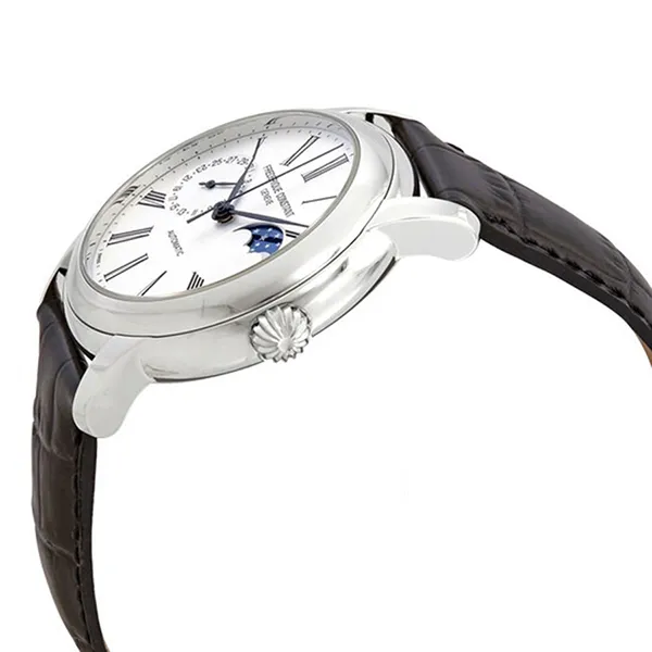Đồng Hồ Nam Frederique Constant Classic Moonphase Automatic Silver Dial Watch FC-712MS4H6 Màu Nâu Mặt Bạc - Đồng hồ - Vua Hàng Hiệu
