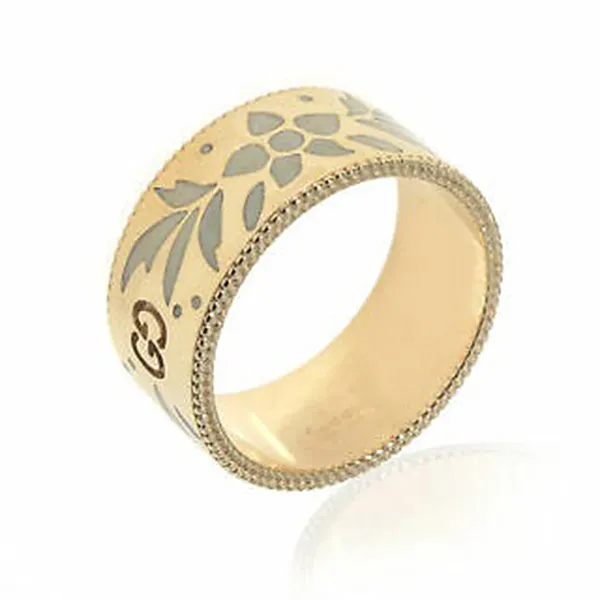 Nhẫn Gucci Icon Blooms Ring 18k Yellow Gold, Enamel Màu Vàng