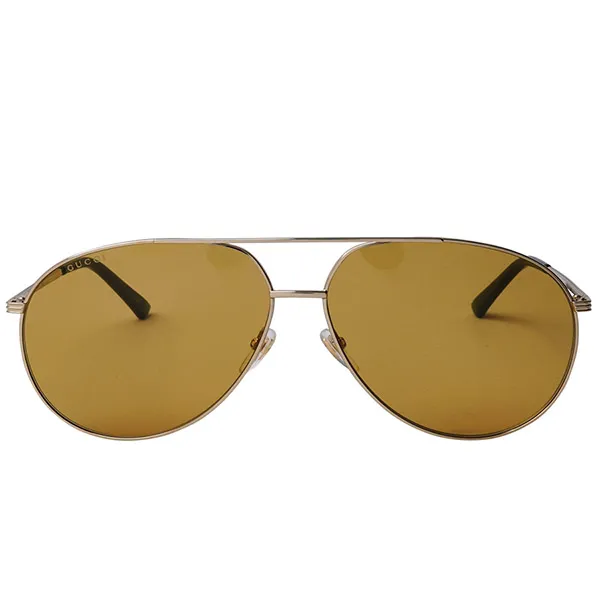 Kính Mát Gucci Yellow Gold GG0832S-003 Oversized Aviator Sunglasses Màu Vàng