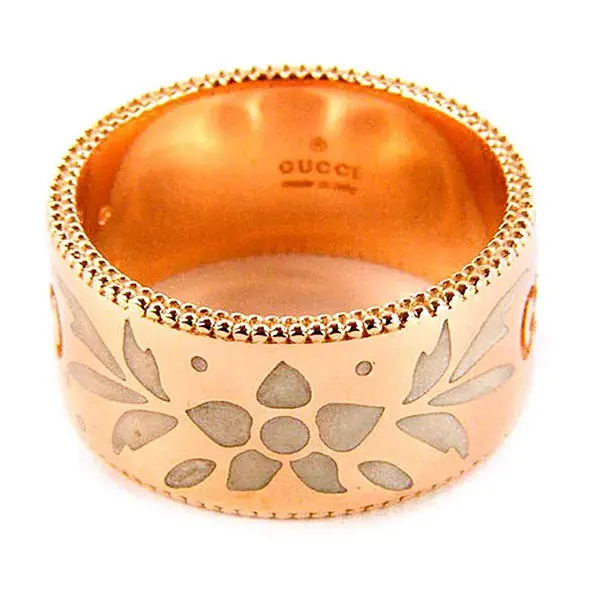 Nhẫn Gucci Icon Blooms Ring 18k Rose Gold, Enamel Màu Vàng Hồng - Trang sức - Vua Hàng Hiệu