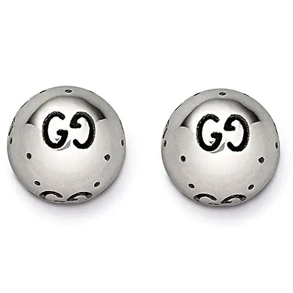 Khuyên Tai Gucci 18k White Gold Icon Bold Boule GG Stud Earrings Màu Trắng - Trang sức - Vua Hàng Hiệu