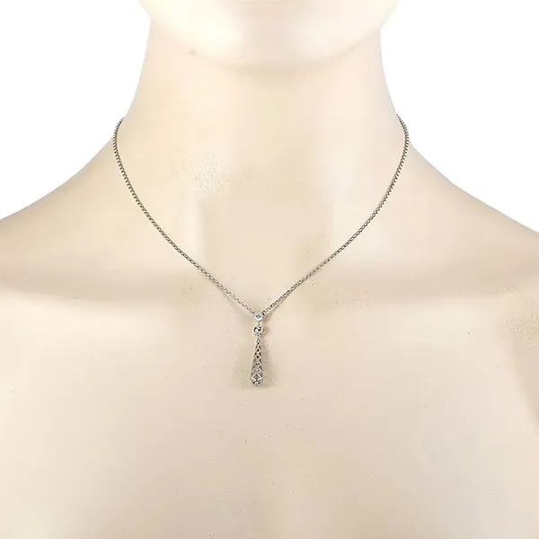 Dây Chuyền Gucci Diamantissima 18 Karat White Gold, Diamond Necklace Màu Trắng - Trang sức - Vua Hàng Hiệu