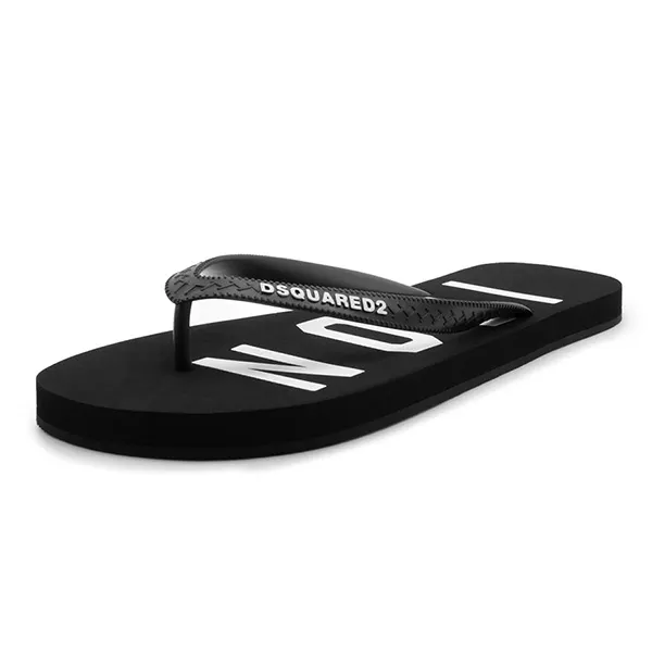 Dép Xỏ Ngón Dsquared2 Icon Logo Flip Flops In Black FFM0001 Màu Đen Size 42