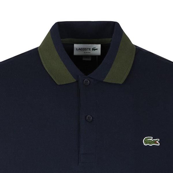 Áo Polo Lacoste Color Block T-Shirt Black Màu Xanh Trắng Size S - 4