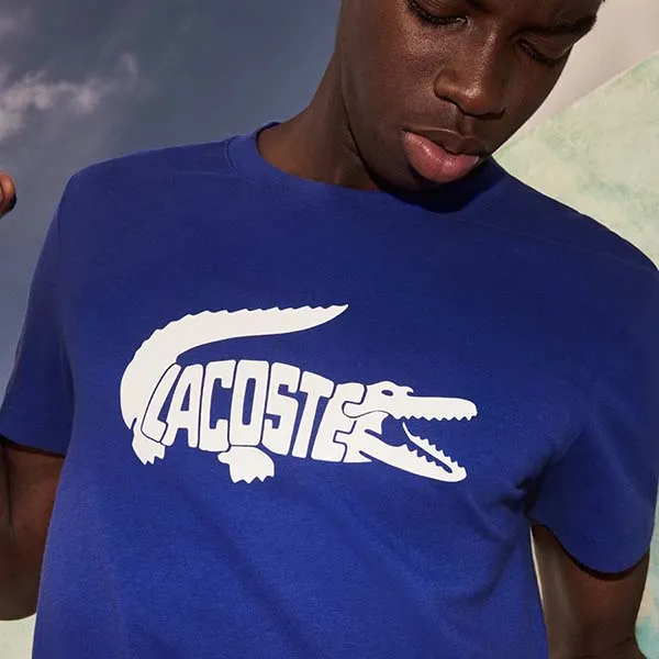 Áo Thun Lacoste T-Shirt Croc Print TH6907 51 QQH Màu Xanh Blue Size 4 - Thời trang - Vua Hàng Hiệu