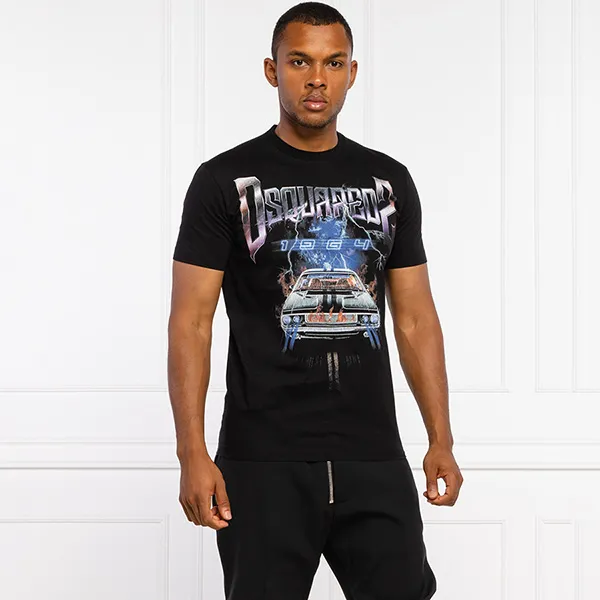 Áo Phông Dsquared2 Men’s 1964 Graphic Logo Print T-Shirt S71GD1071 Màu Đen
