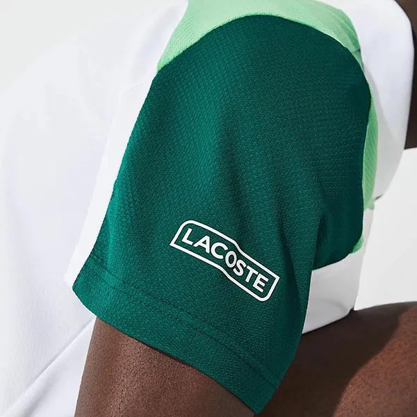 Áo Polo Lacoste Men’s Sport Breathable Colorblock Tennis Polo Shirt DH9653-51 4FN Màu Trắng Xanh