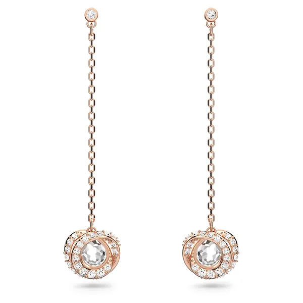 Khuyên Tai Swarovski Generation Drop Earrings Long, White, Rose Gold-Tone Plated Màu Vàng Hồng - Trang sức - Vua Hàng Hiệu