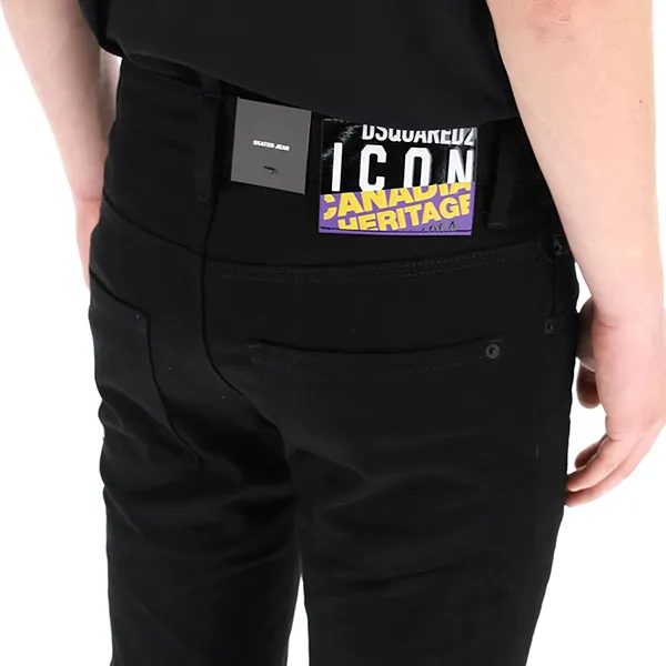 Quần Bò Dsquared2 Icon Print Skater Fit Jeans S79LA0017 Màu Đen