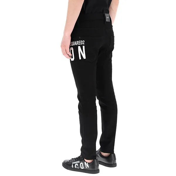 Quần Bò Dsquared2 Icon Print Skater Fit Jeans S79LA0017 Màu Đen