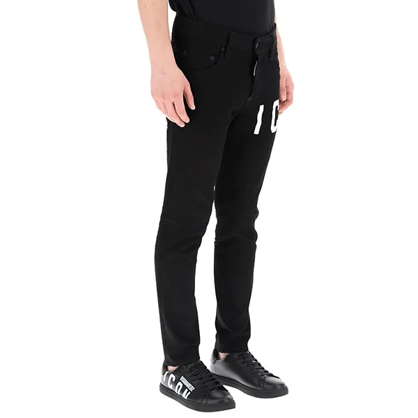 Quần Bò Dsquared2 Icon Print Skater Fit Jeans S79LA0017 Màu Đen