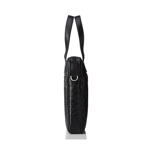 Cặp Xách Tay Nam Emporio Armani Black Logo Embossed Laptop Bag YEM823-YC043-8000 Màu Đen - Túi xách - Vua Hàng Hiệu