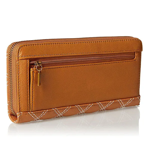 Ví Cầm Tay Guess Cessily Quilted Large Zip-Around Wallet Màu Vàng Nâu - Túi xách - Vua Hàng Hiệu