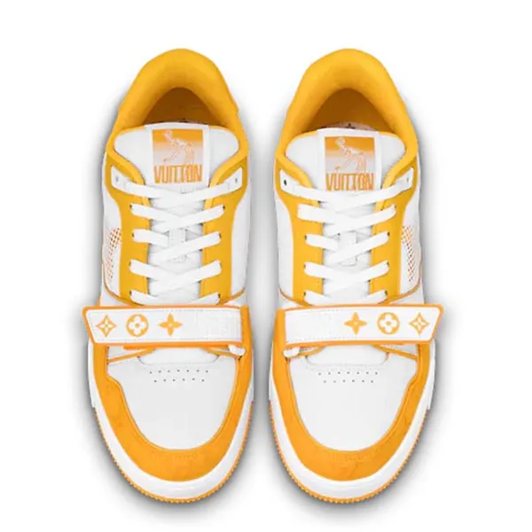 Giày Thể Thao Nam Louis Vuitton Sneaker LV Trainer Sneaker 1A9ZI6 Màu Trắng Vàng Size 42 - Giày - Vua Hàng Hiệu