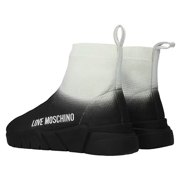 Giày Sneakers Love Moschino Sneakers Women Fabric Black Off White JA15233G1EIZH00A Màu Đen Trắng