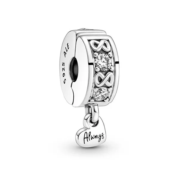 Hạt Vòng Charm Pandora Family Always Pavé Clip Màu Bạc - Trang sức - Vua Hàng Hiệu