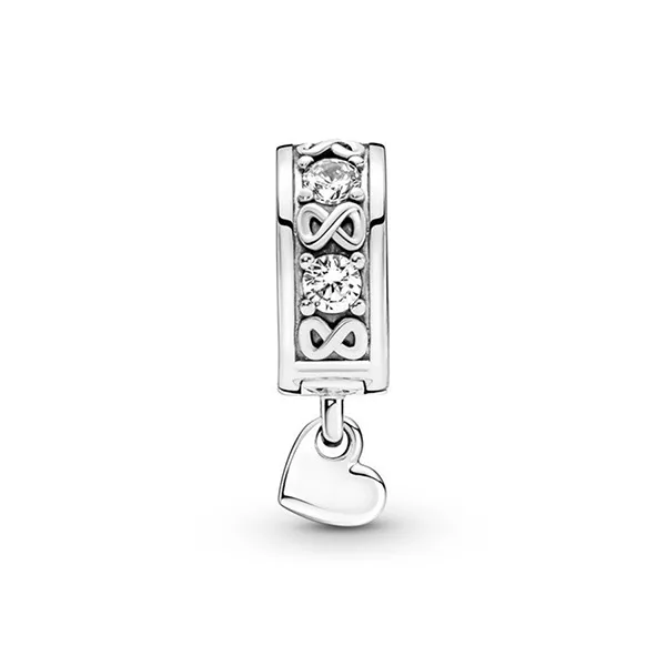Hạt Vòng Charm Pandora Family Always Pavé Clip Màu Bạc - Trang sức - Vua Hàng Hiệu