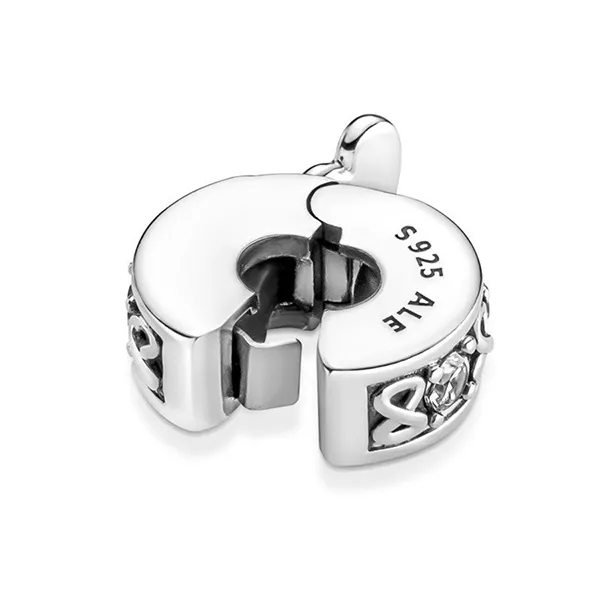 Hạt Vòng Charm Pandora Family Always Pavé Clip Màu Bạc - Trang sức - Vua Hàng Hiệu