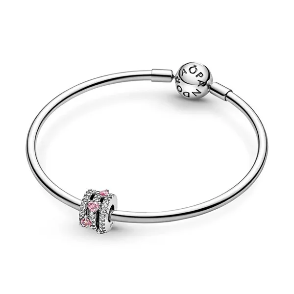 Hạt Vòng Charm Pandora Sparkling Triple Halo Hearts Màu Hồng - Trang sức - Vua Hàng Hiệu