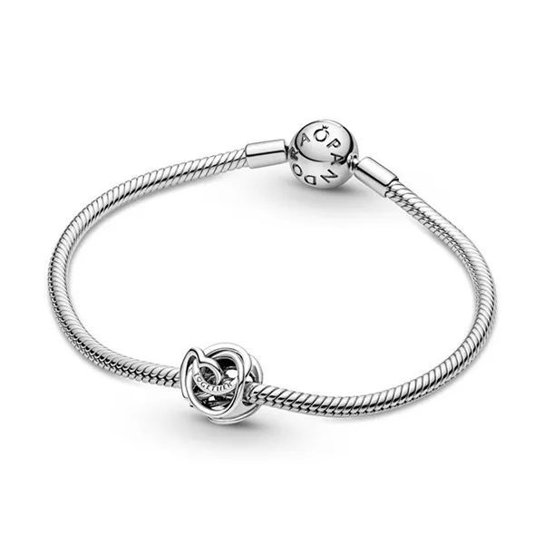Hạt Vòng Charm Pandora Family Always Encircled Heart Màu Bạc