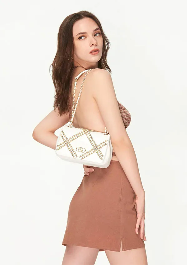 Túi Đeo Chéo Lyn Reness S Crossbody Bags LL21FBF113 Màu Trắng