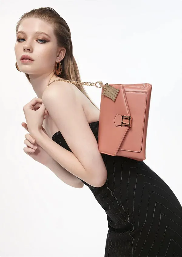 Túi Đeo Chéo Lyn Sykos Top Handle Handbags LL21FBS217 Màu Hồng Cam