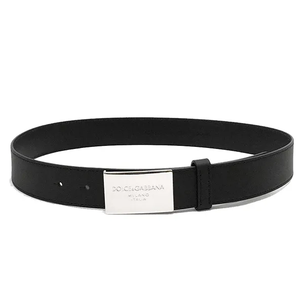 Thắt Lưng Dolce & Gabbana Belt D&G Mặt Bạc Vuông BC3624 Màu Đen Size 100 - Thắt lưng - Vua Hàng Hiệu