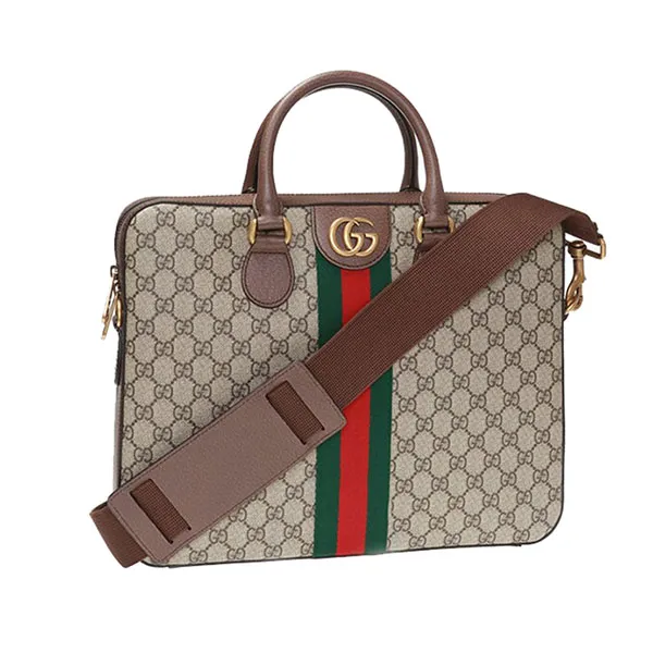 Cặp Xách Tay Nam Gucci Ophidia GG Briefcase 574793 K5IZT 8340 Màu Nâu Be - Túi xách - Vua Hàng Hiệu