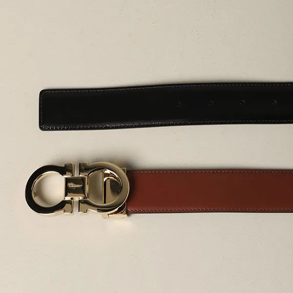 Thắt Lưng Salvatore Ferragamo Reversible Leather Belt 679535 00 Màu Đen Nâu - Thắt lưng - Vua Hàng Hiệu