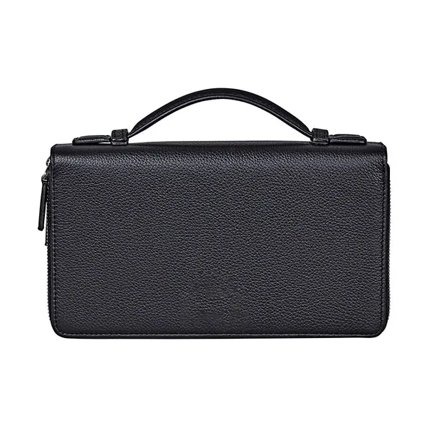 Túi Cầm Tay Montblanc Meisterstuck Full-Grain Leather Travel Companion 114459 Màu Đen