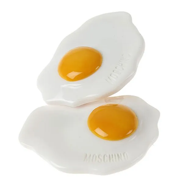 Khuyên Tai Moschino Fried Egg Clip Earrings Màu Trắng Vàng - Trang sức - Vua Hàng Hiệu