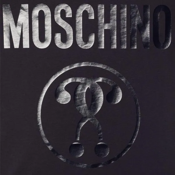 Áo Phông Moschino Cotton Tee Shirt With Double Mark Logo ZPA0706-2040 Màu Đen