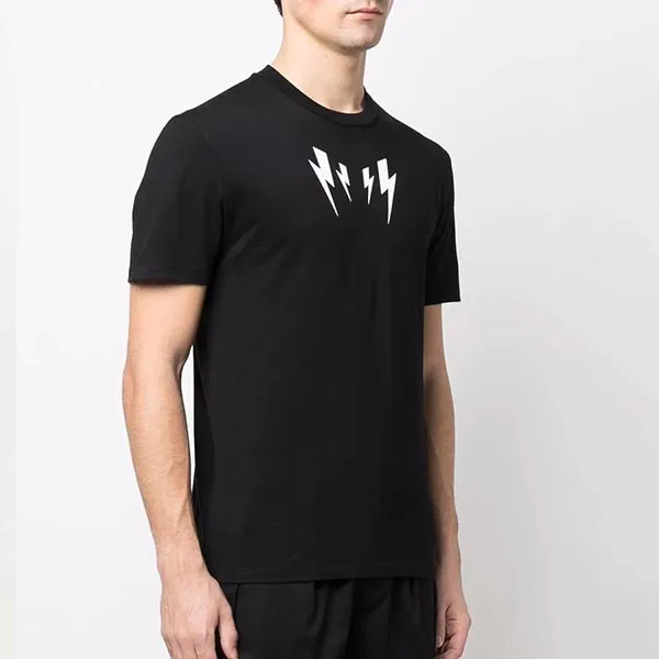 Áo Phông Neil Barrett Thunderbolt Mirror-Print Crew-Neck T-Shirt BJT048SS527S Màu Đen