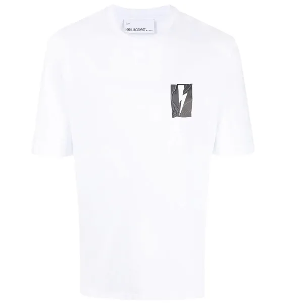 Áo Phông Neil Barrett Flag Bolt Cotton T-shirt BJT068SS536S Màu Trắng - 1