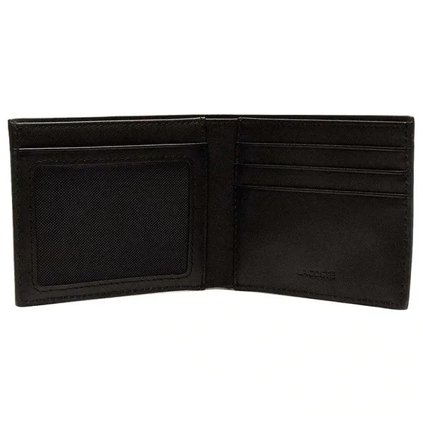 Ví Lacoste Men's Black Fitzgerald Leather Billfold with ID Card Holder NH1407FG Màu Đen