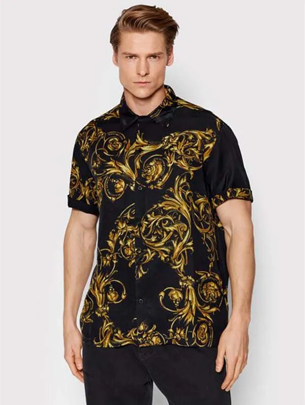 Áo Sơ Mi Versace Jeans Couture 72GAL2B0 NS057 Màu Đen Vàng Size 48