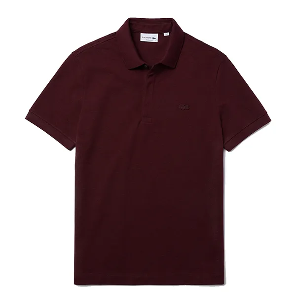 Áo Polo Lacoste Men's Paris Polo Shirt Regular Fit Stretch Cotton Piqué PH5522 00 SXL Màu Đỏ Thẫm Size 3