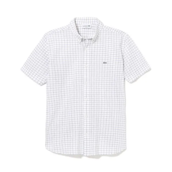 Áo Sơ Mi Lacoste Window Pen Biz PH763EL F9F Màu Trắng Kẻ