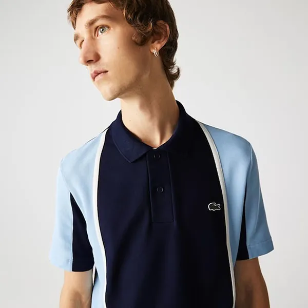 Áo Polo Nam Lacoste Heritage Regular Fit Colorblock Cotton Piqué Polo Shirt PH7681 9NX Màu Xanh Size 2