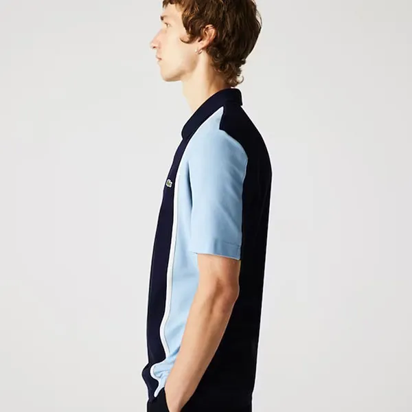 Áo Polo Nam Lacoste Heritage Regular Fit Colorblock Cotton Piqué Polo Shirt PH7681 9NX Màu Xanh Size 2