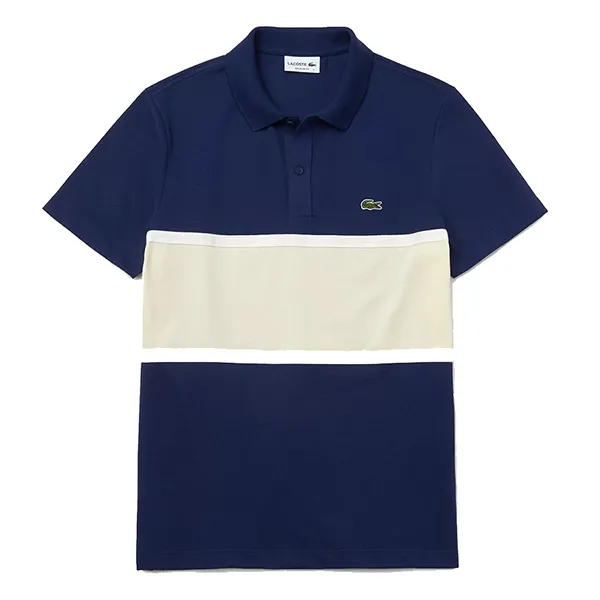 Áo Polo Lacoste Men's Regular Fit Colourblock Cotton Pique Polo Shirt PH9849 L13 Màu Xanh Navy Size M